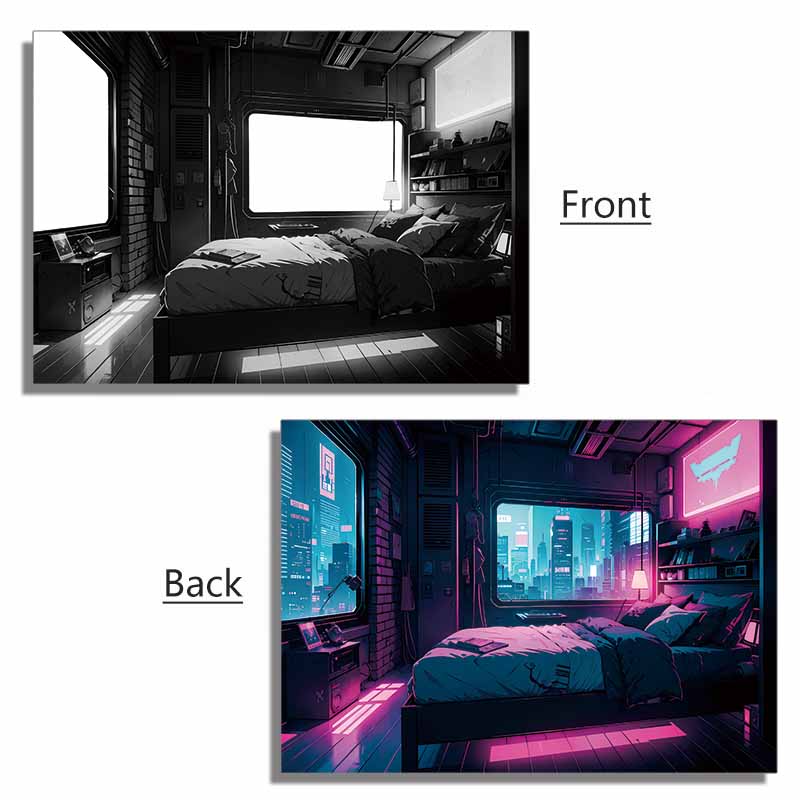Acrylic Panel Cyberpunk LED Light Up Painting Frame Panel Accessory