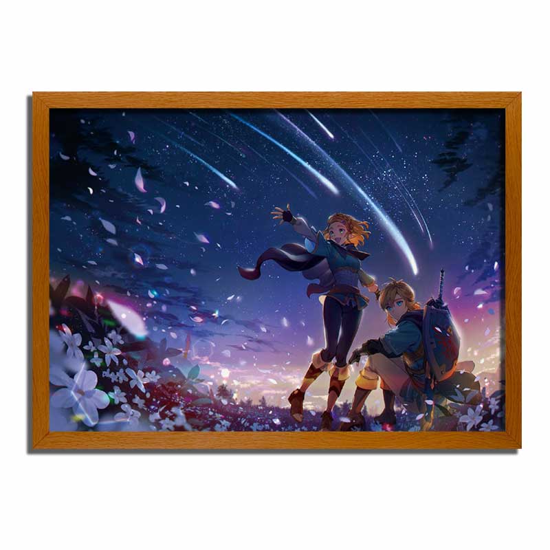 The Legend of Zelda LED Light Up Painting Frame - Link & Zelda Princess