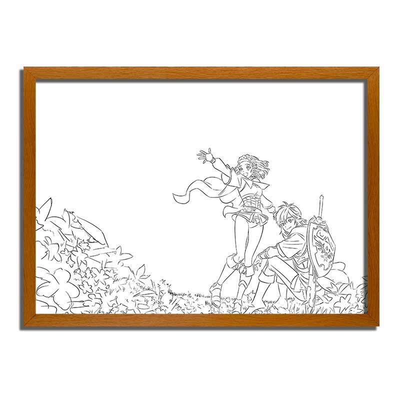 The Legend of Zelda LED Light Up Painting Frame - Link & Zelda Princess