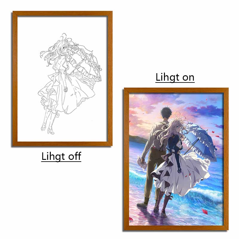 Violet Evergarden: Violet 4D LED Light Up Painting - Glowing Frame