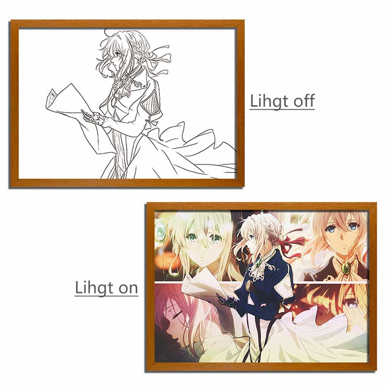 Violet Evergarden: Violet 4D LED Light Up Painting - Glowing Frame