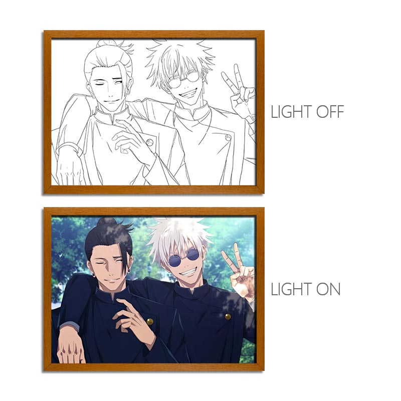 JJK Series LED Light Painting Anime Photo Frame Wall Art