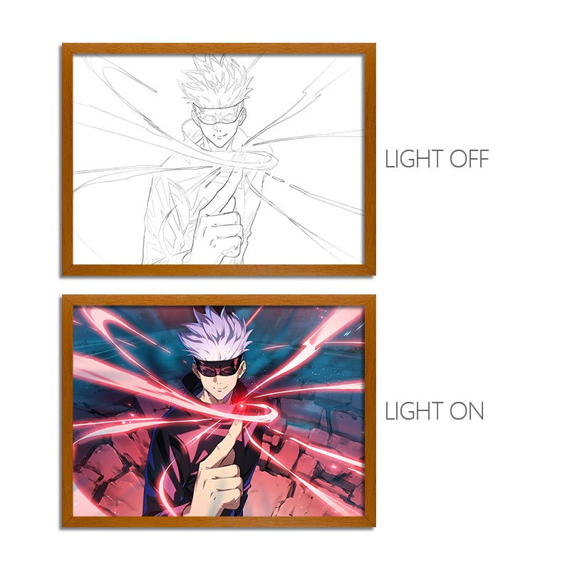 JJK Series LED Light Painting Anime Photo Frame Wall Art