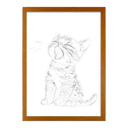Cat LED Light Painting Lamp Artwork - A Fusion of Light and Art | Yawning Kitty in Sunlight - BASESUNLight PaintingBasesunBASESUN