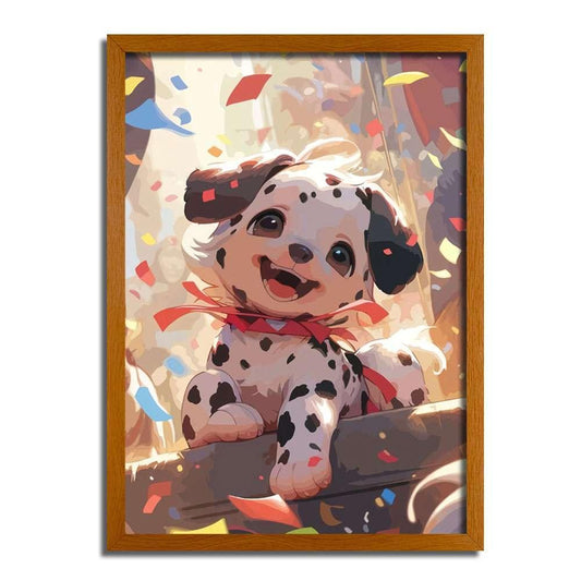 Cute Dalmatian Puppy Dog LED Light Up Painting Frame Glowing Frame Night LIght - BASESUNLight PaintingBasesunBASESUN