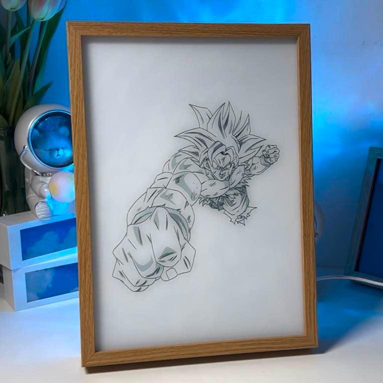 Dragon Ball Goku Ultra Instinct Anime LED Light Painting Photo Frame - BASESUNLight PaintingBasesunBASESUN