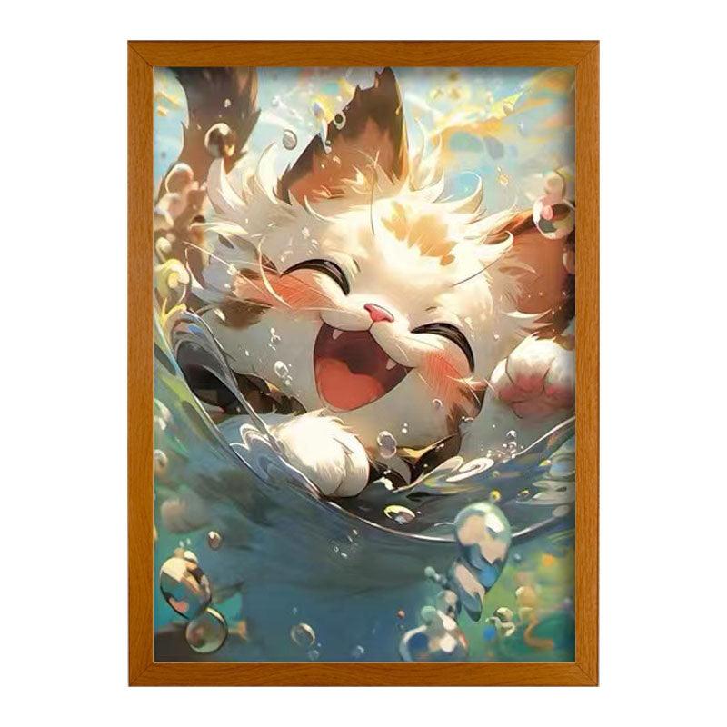 Joyful Water Kitten Light Painting Artwork Table Lamp Night Light - BASESUNLight PaintingBasesunBASESUN