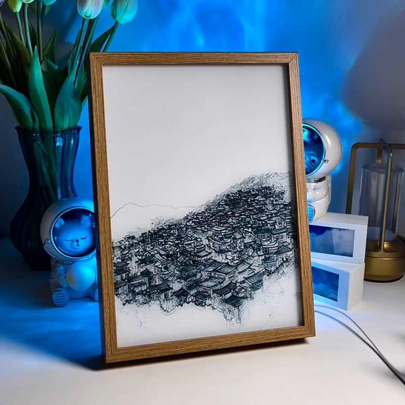 Lights of a Thousand Homes" Light Painting Art in a Dreamy Starry Sky - BASESUNLight PaintingBasesunBASESUN