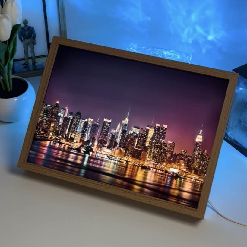 New York City Nightscape LED Light Painting | Manhattan Skyline | Urban Glow Wall Art - BASESUNLight PaintingBasesunBASESUN
