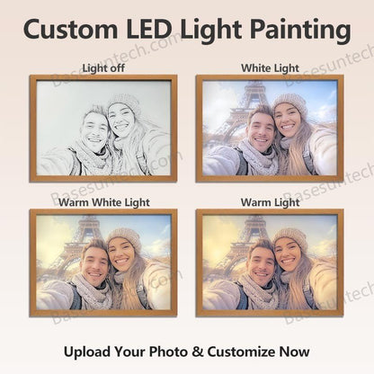 Personalized LED Light Painting Photo Frame – Custom Wall Art - BASESUNLight PaintingBasesunBASESUN