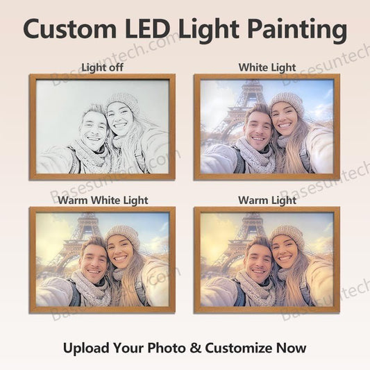 Personalized LED Light Painting Photo Frame – Custom Wall Art - BASESUNLight PaintingBasesunBASESUN