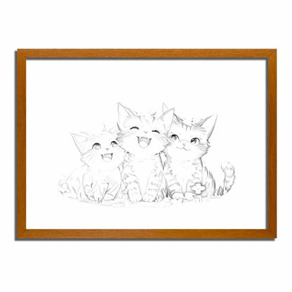 Playful Kittens 4D LED Light Up Painting - Glowing Frame - BASESUNLight PaintingBasesunBASESUN