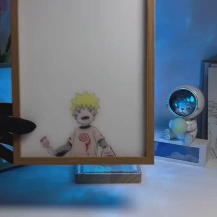 Naruto Uzumaki Child to Seventh Hokage LED Light Painting Frame Merch Night Light Gift