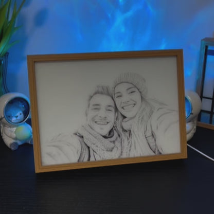Personalized LED Light Painting Photo Frame – Custom Wall Art