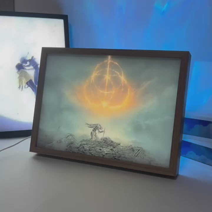 Elden Ring LED Light Up Painting Frame - Glowing Frame 4D Painting