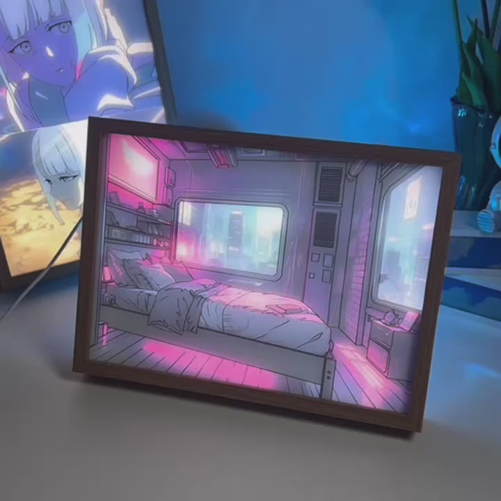 Cyberpunk Space Transformation LED Light Up Painting Frame - The Art of Futuristic Aesthetics