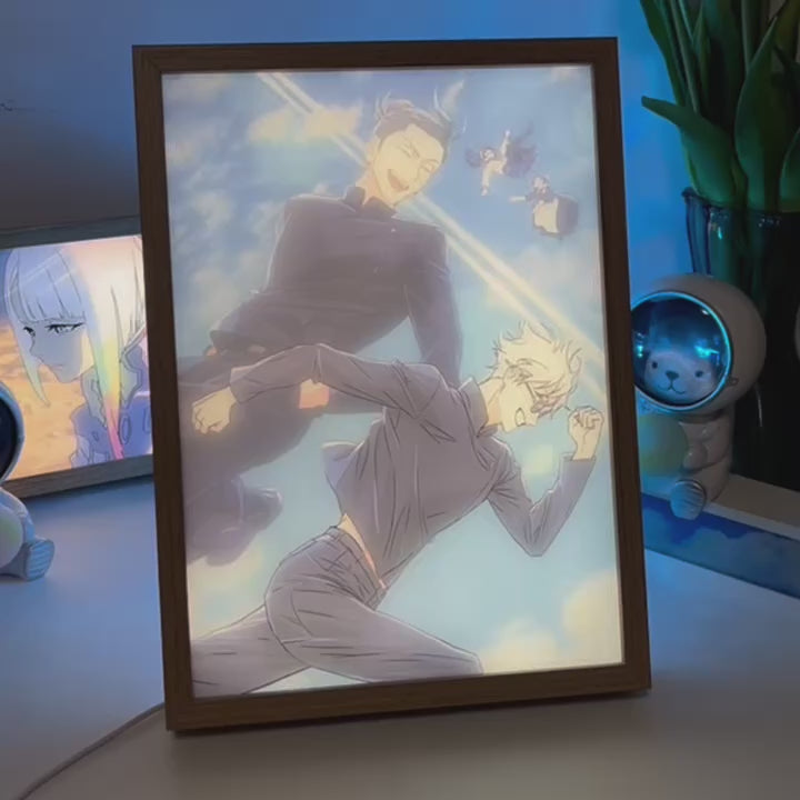 Jujutsu Kaisen LED Light Painting Frame - Satoru Gojo & Suguru Geto Epic Moments Collection