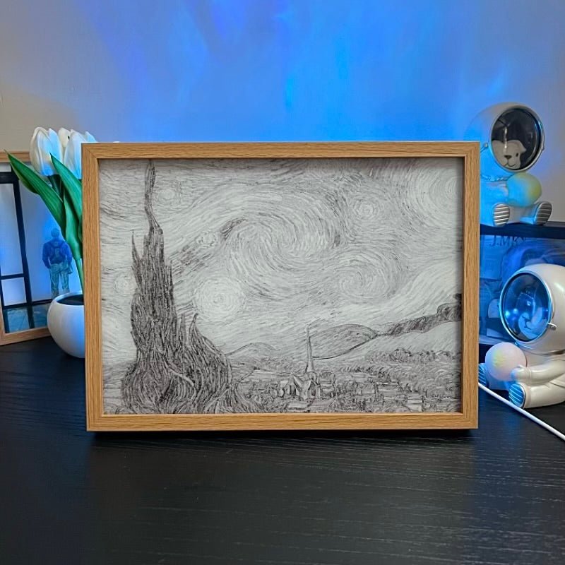 “Starry Night” LED Light Up Painting Frame Night Light - BASESUNLight PaintingBasesunBASESUN