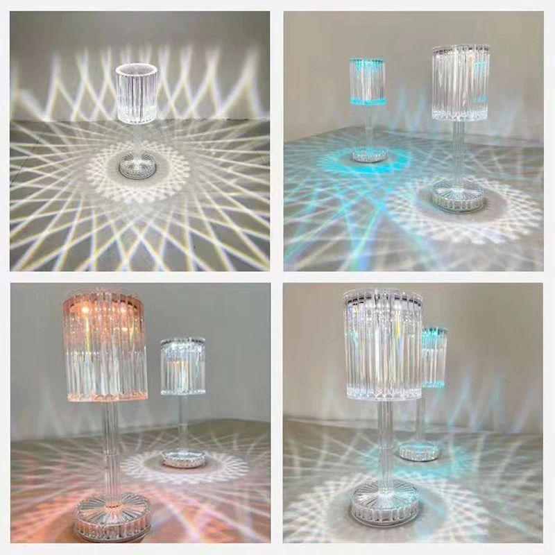 $1.99 LED Projection Crystal Night Light  Crystal table lamps, Table lamp,  Light installation