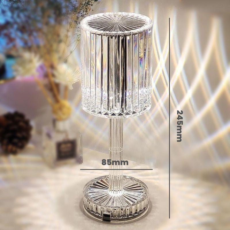 Lampe de table en cristal diamant, lampe de chevet rechargeable à