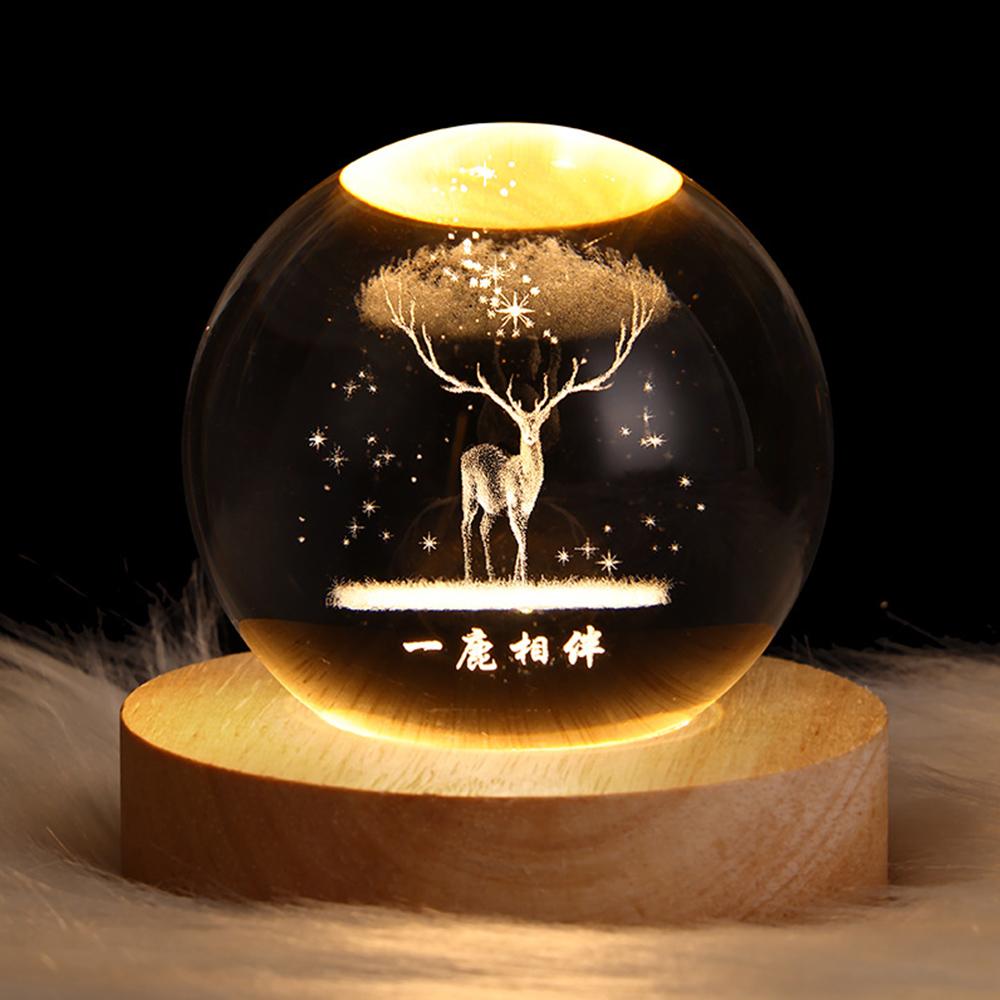 LED Crystal Ball Lamp Table Lamp Night Light - BasesunBasesunBasesun