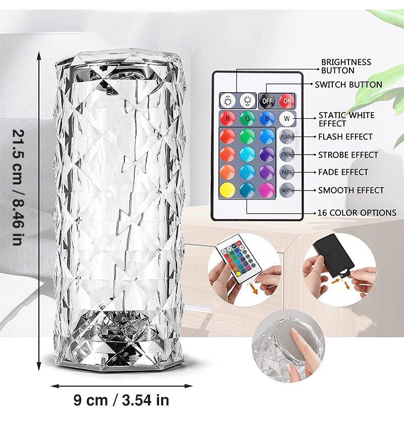 LED Crystal Rose Table Lamp Atmosphere Lamp Night Light - BASESUNNight lightsBasesunBASESUN