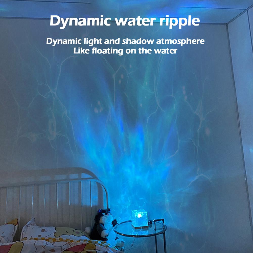 LED Rotating Water Ripple NightLight Crysta Stylel Table Lamp - BasesunBasesunBasesun