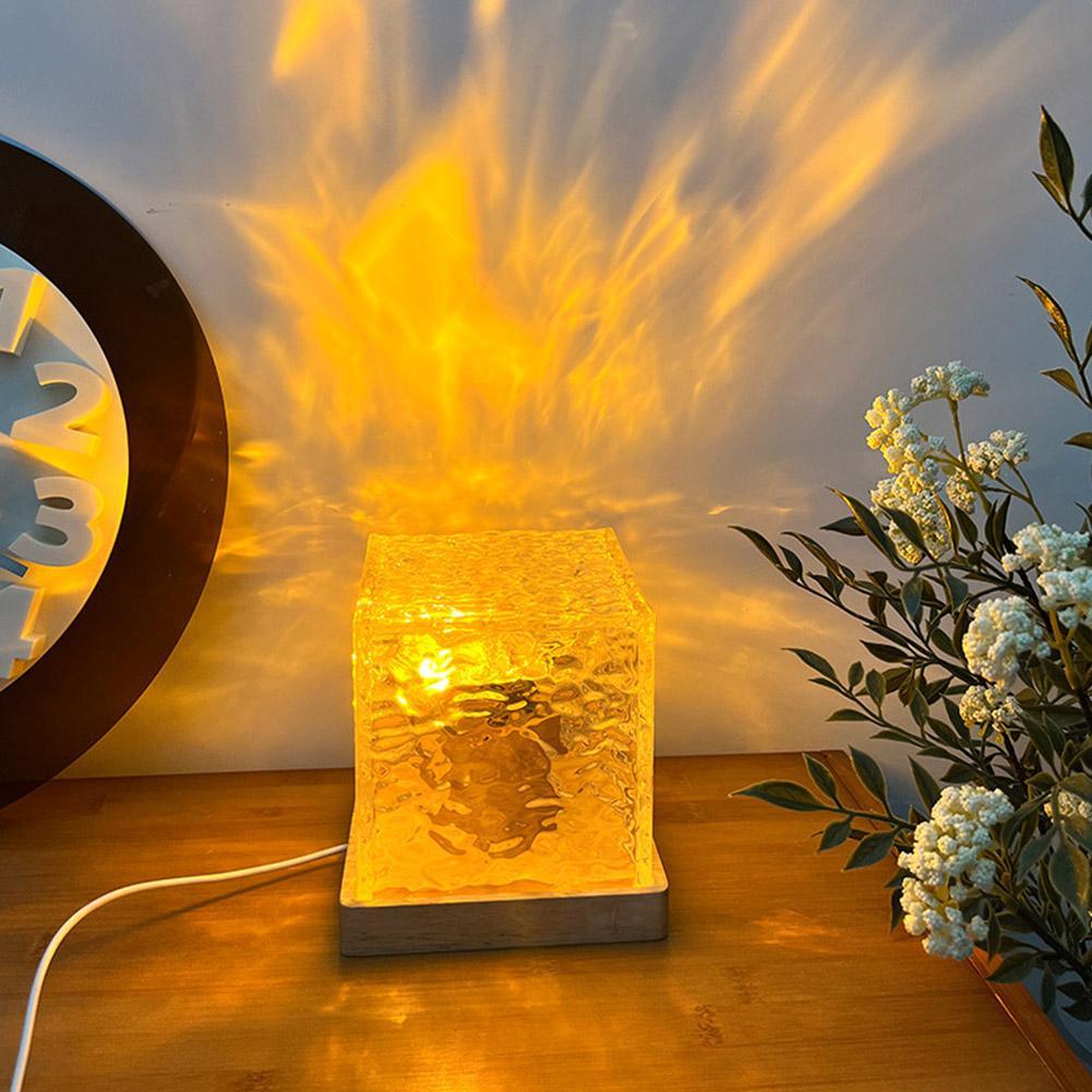 LED Rotating Water Ripple NightLight Crysta Stylel Table Lamp - BASESUNBasesunBASESUN