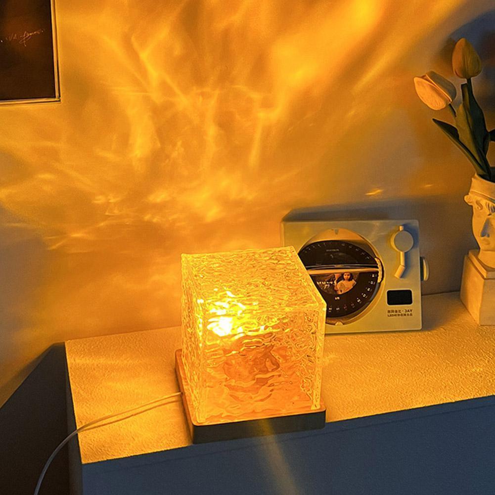 LED Rotating Water Ripple NightLight Crysta Stylel Table Lamp - BASESUNBasesunBASESUN