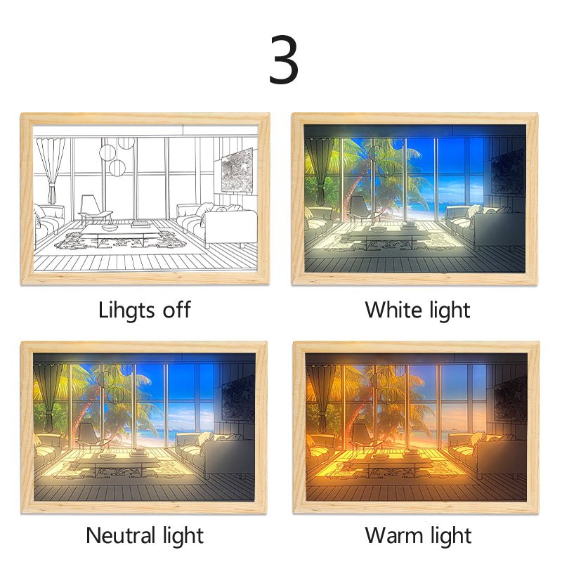 Light Painting LED Light Frame Lamp Frescoed Lights Night Light Art